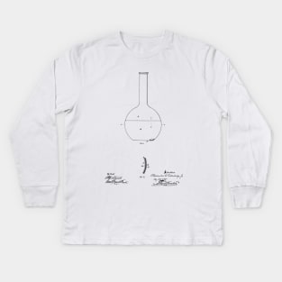 Chemical Flask Vintage Patent Hand Drawing Kids Long Sleeve T-Shirt